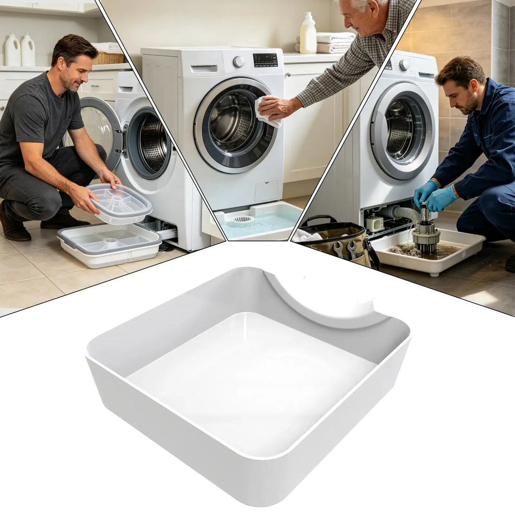 Reusable Washer Drain Pan With Funnel Lint Filter Front Load Washing Machine Drip Tray Home Laundry Accessory Quake