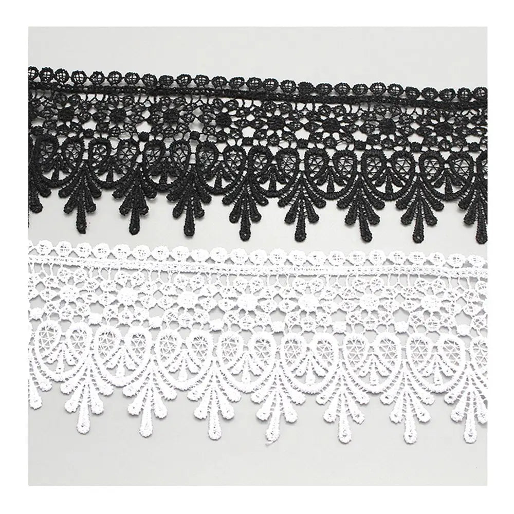 1 Yard High Quality Beautiful Black Lace Ribbon Tape 90MM Lace Trim DIY Embroidered For Sewing Decoration African Lace Fabric Quake