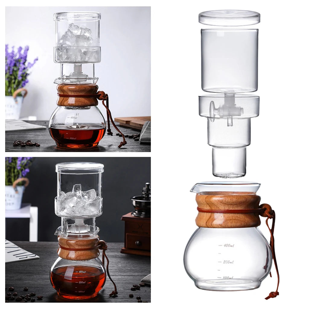 Reusable Ice Drip Coffee Maker Coffee Utensils Ice Drip Coffee Pot for Travel Camping Quake