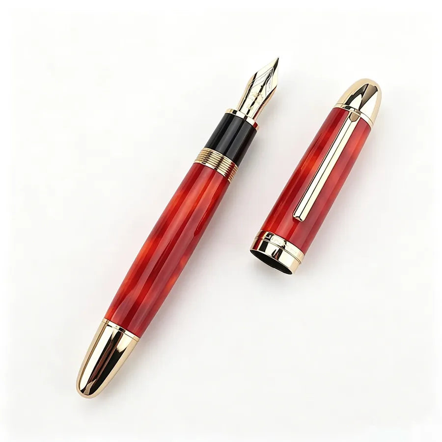 JINHAO X169 Fountain Pen Elegant Black Gold Clip Pen M/F/EF Nib Writing Ink Pen pk 9019 X159 P136 Stationery School Supplies Quake