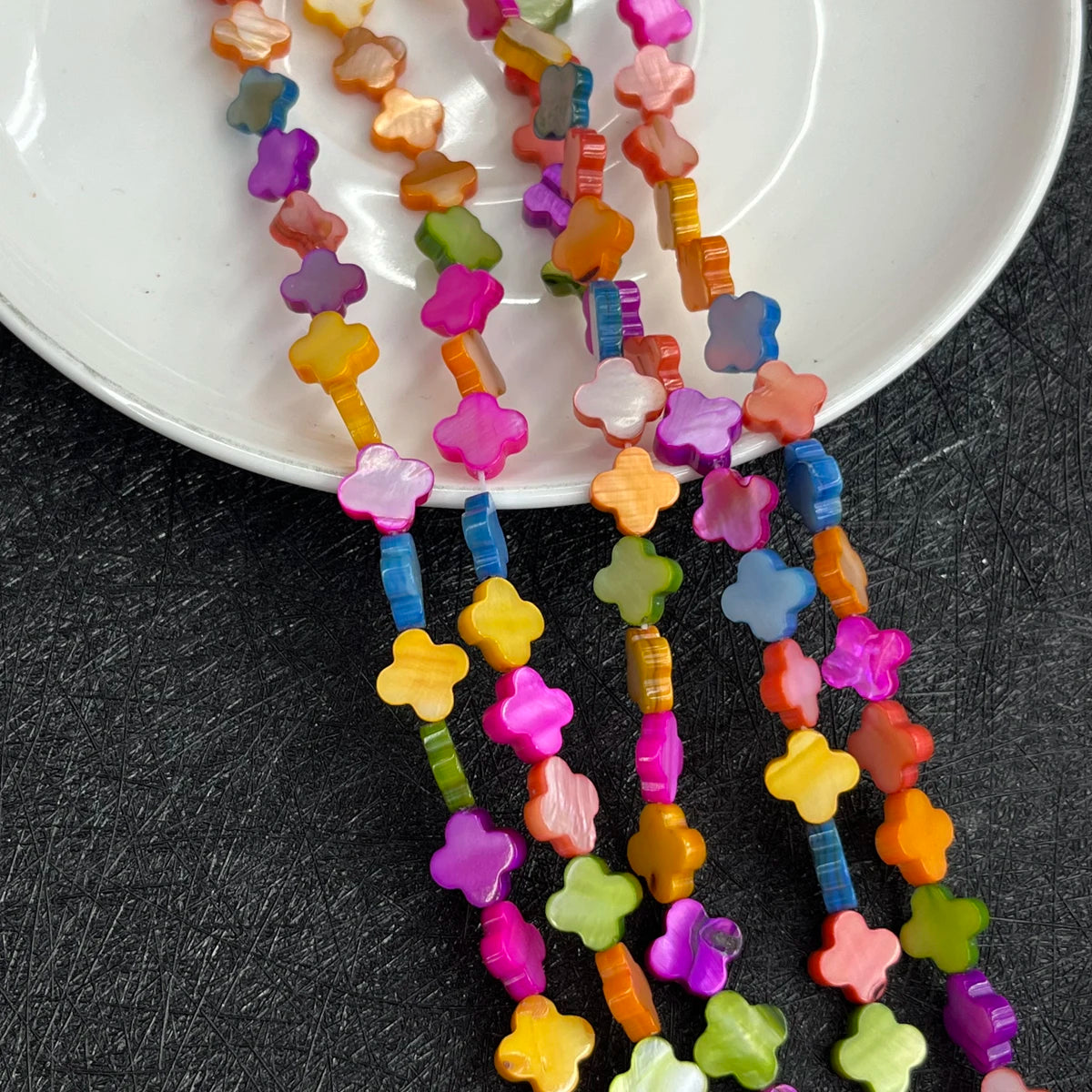 Shell Colorful Isolation Beads Flat Cross Beads 8mm For Jewelry Making DIY Necklace Earrings Bracelet Accessory Quake Colorful 8mm