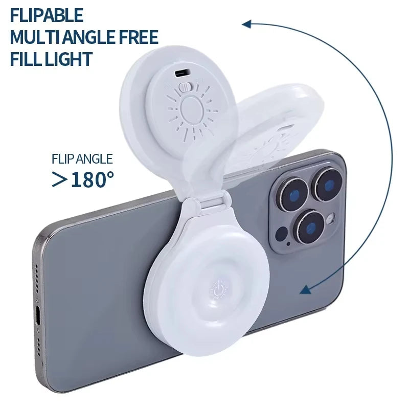Magnetic Led Selfie Fill Light Mini Portable with USB for Magsafe phone Video Light for Makeup Vlog Quake