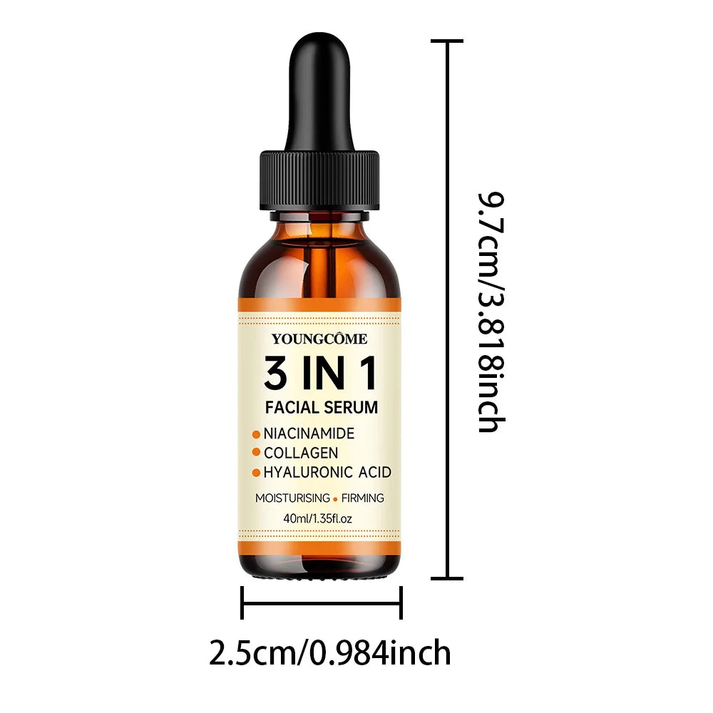 Face Serum 3 in 1 Nicotinamide Anti-Aging Wrinkle Face Serum Facial Moisturizing Brightening Firming Facial Essence Face Quake 40ml