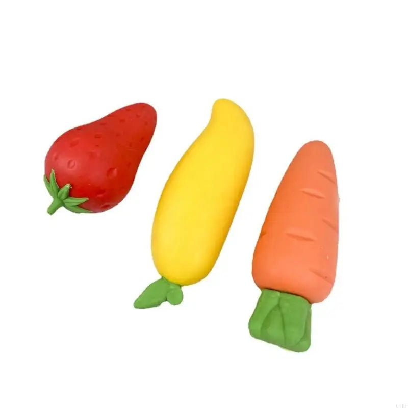3Pcs Large Fruit Vegetable Themed Erasers Set Colorful Pencil Eraser Easy Erasing For Students Artists Drawing Sketching K1KF Quake 3 piece set CN