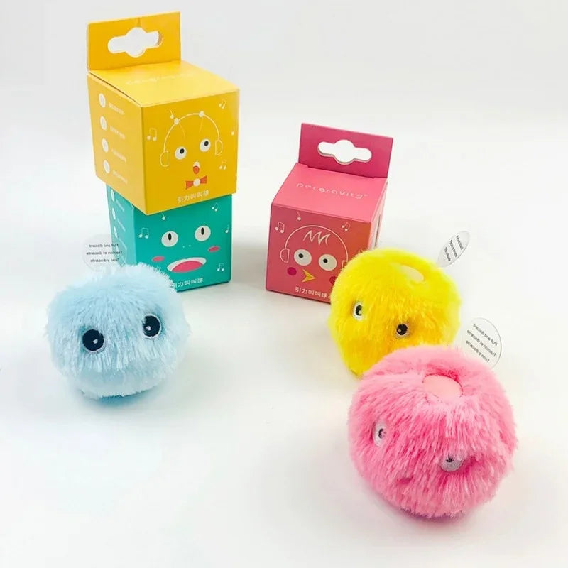 Smart Cat Toys Plush Electric Catnip Training Toy Kitten Touch Sounding Pet Product Squeak Toy Ball Quake