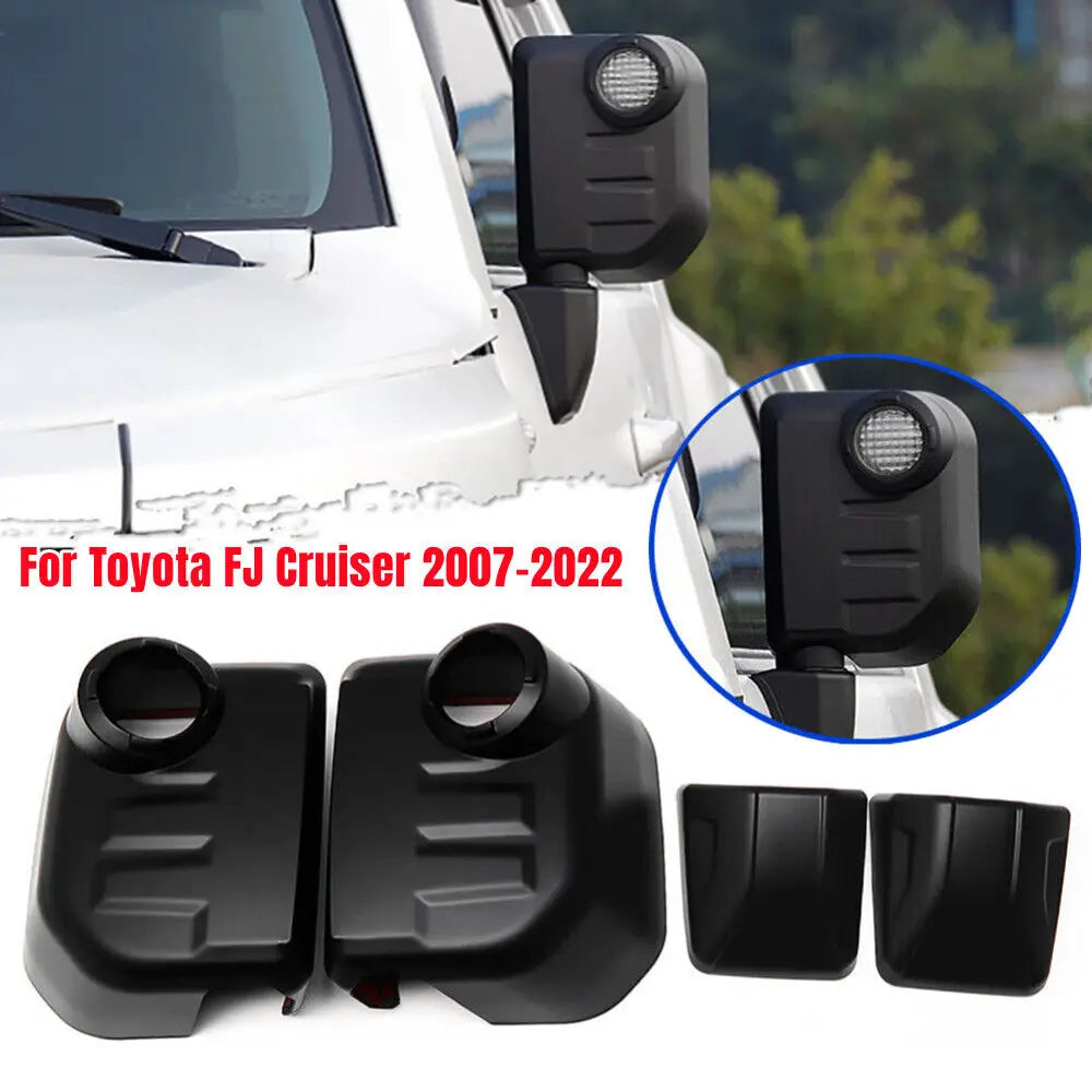 For Toyota FJ Cruiser 2007-2022 Car Rearview Side Mirror Cover Wing Cap Exterior Door Rear View Case Trim Shell Black Protection Quake