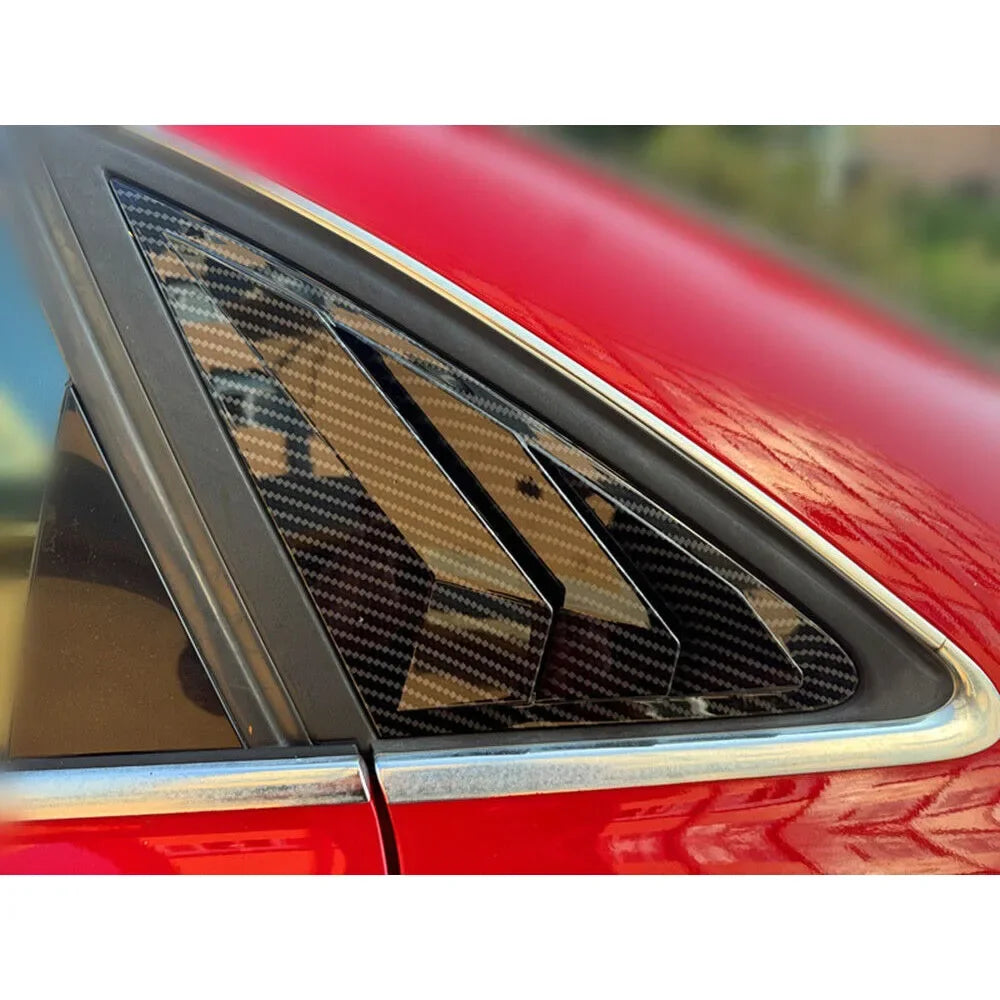 For Audi A4 A4L S4 B8 Sedan 2009-2016 Car Rear Louver Window Side Shutter Cover Trim Sticker Vent Scoop ABS Carbon Fiber ABS Quake