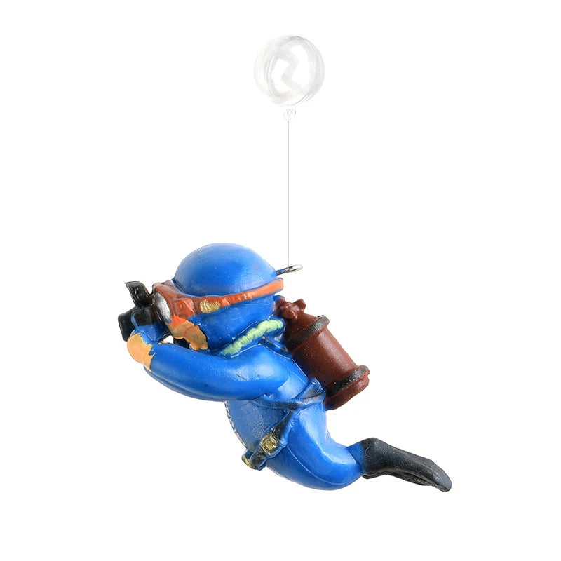 Floating Diver Aquarium Ornament - Realistic Submarine Diver Decoration for Fish Tank, Adds Fun & Style to Your Aquatic Setup Quake Diver Camera Blue