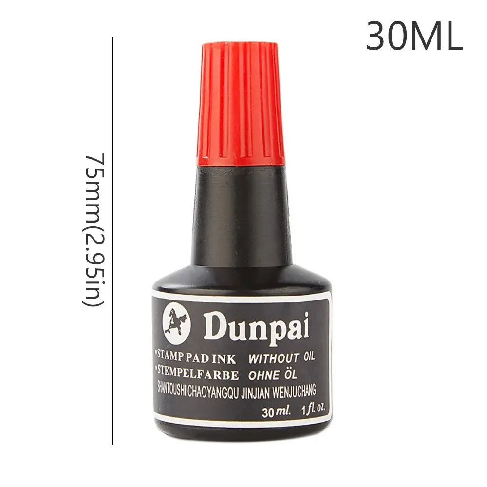 High Quality 30ML Stamp Pad Ink Quick-drying Non-erasable Seal Pad Ink Red/Blue/Black Stamp Paste Ink Quake