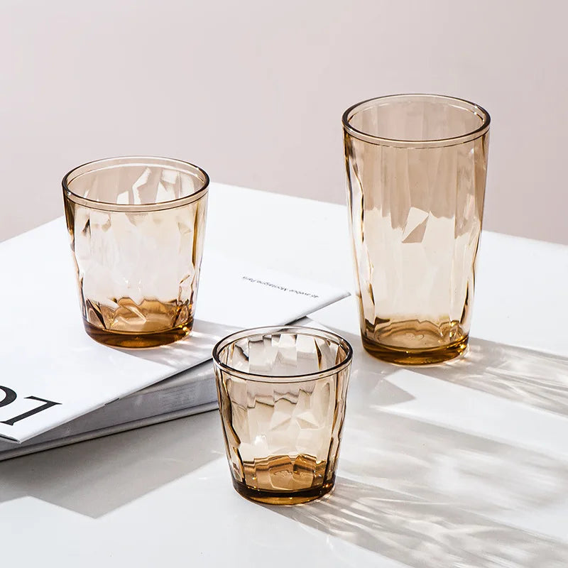 1PC Acrylic AS water cup Household color plastic cup gargle beer cup Restaurant juice cup drop resistant reusable Quake