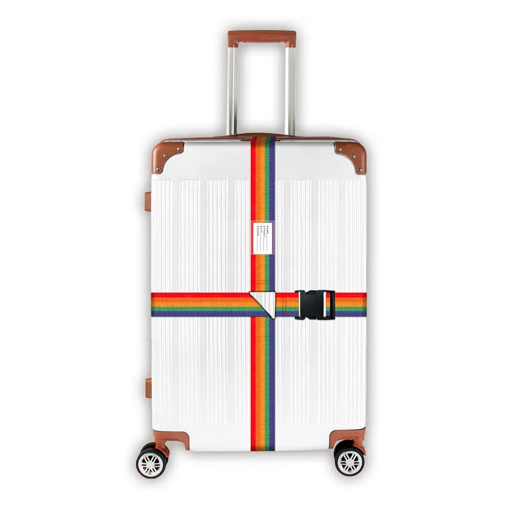 Rainbow Suitcase Belts Name Sticker Travel Suitcase Accessories Packing Belt Baggage Belts Luggage Buckle Strap Quake multicolor