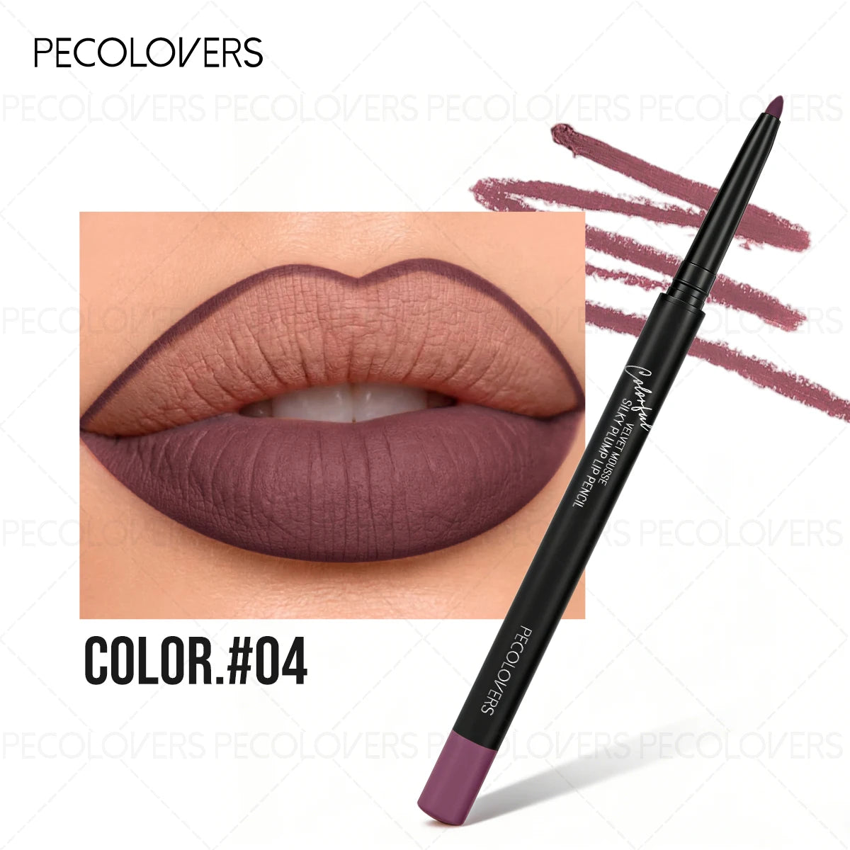 Matte Lip Liner, Natural Lipstick Pen for All Light Types, Accurate Defind Lip Lines, Nude Pink Beige Red Tones, Daily Makeup Quake 04