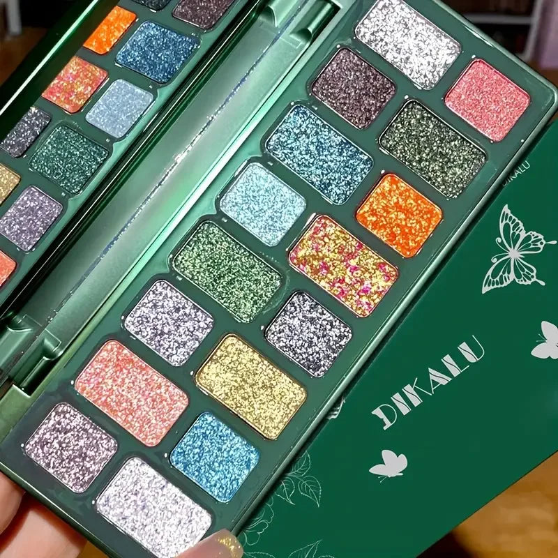 16 Color Eyeshadow Palette Matte Shimmer and Sparkle Effects Highlight Multi-Purpose Makeup Palette Smoky Eyes Premium Cosmetics Quake 16 Color 08