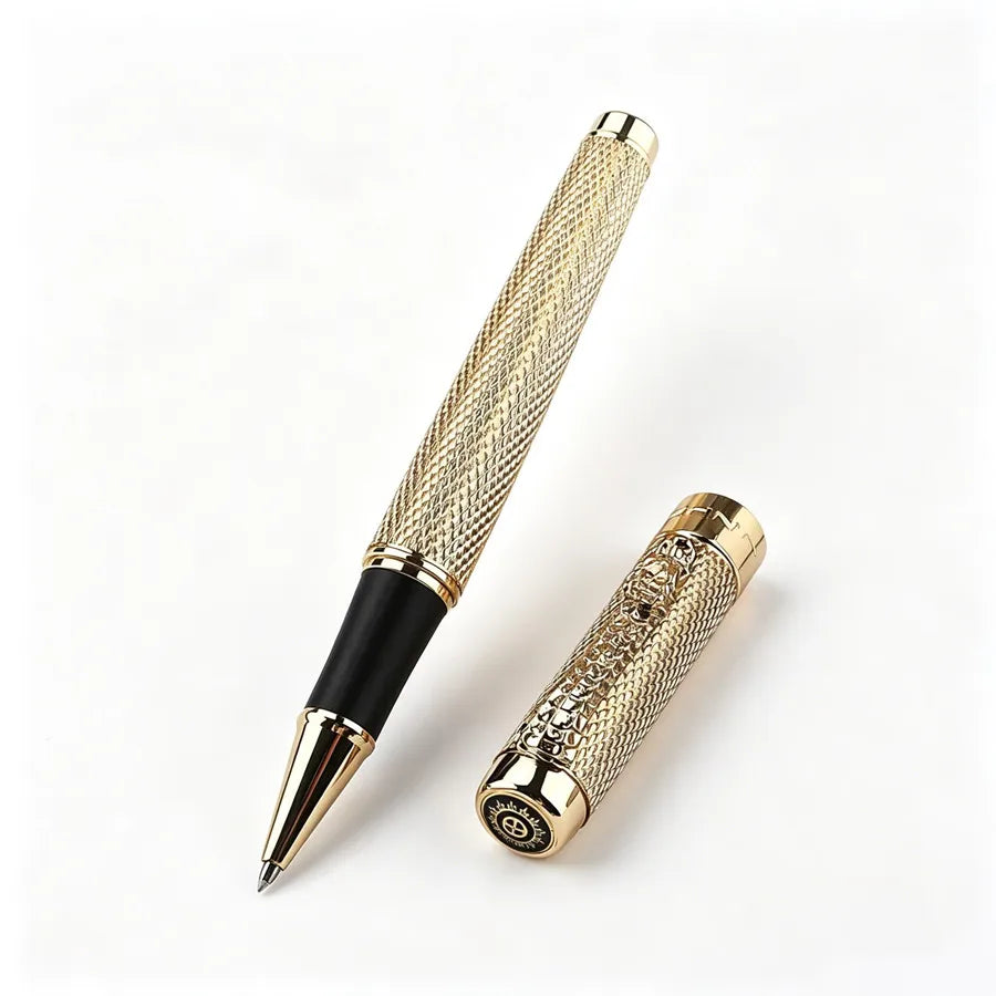 Vintage Engraved JINHAO Metal Roller Pen Luxury Gold Silver Signature Pen High Grade Business Gift Pen for Men Office Stationery Quake 1200-2