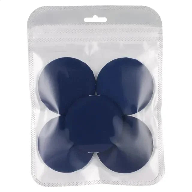 Dry Wet Round Air MJ Mini Cushion Puff Thin Lightweight Foundation SpongeDual-Use Quake Blue 5-Pack