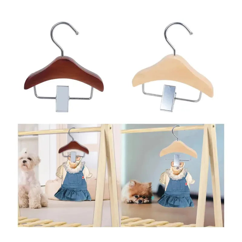 Dog Clothes Hanger Storage Wooden Accessories Keep Your Cat Clothing Neat and Organized for Puppy Retail Pet Apparel Newborn Dog Quake