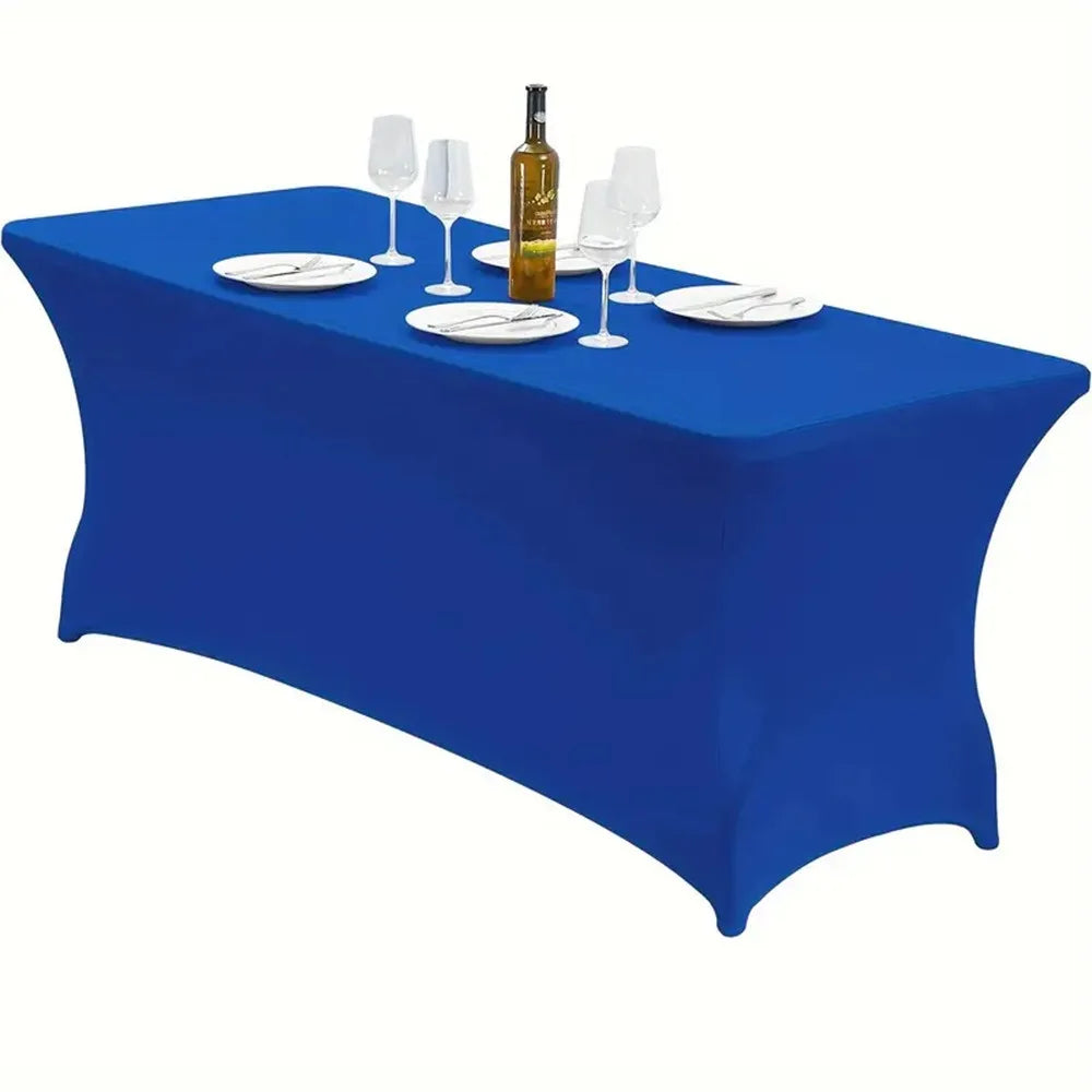 Black 4/6/8FT High Stretch Tablecloth Universal Washable Bed Cover Elastic Birthday Table Cover Outdoor Event Quake