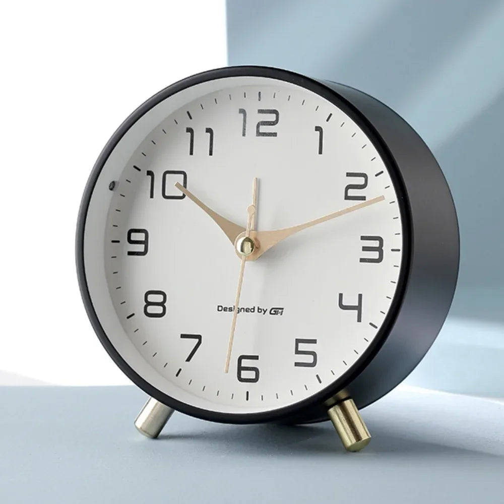 Desktop Small Alarm Clock Student Desktop Home Mute Alarm Clock Wake-up Tool Quake black