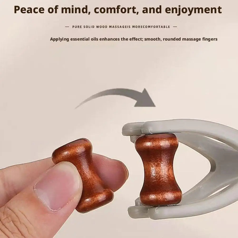 1/2/3/5PCS Solid Wood Finger Massager Roller, Featuring 360° Roller Clip‑on Design for Hand Meridian Relief Quake