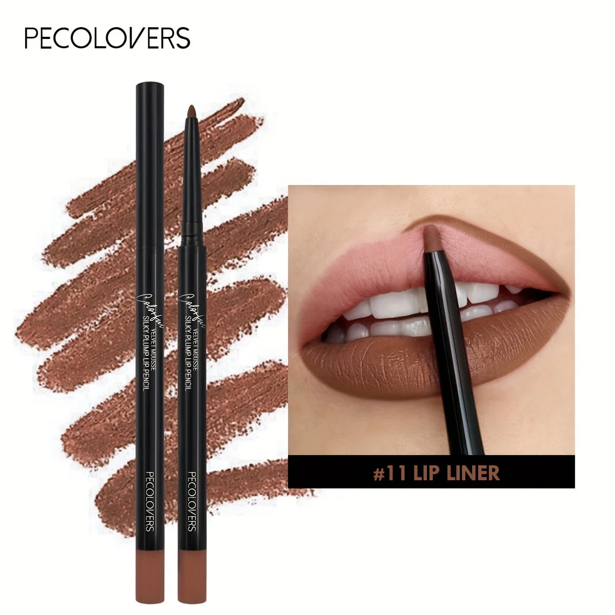 Nude Brown Lip Liner Pencil Lipstick Matte Smooth Waterproof Lipliner Long Lasting Non-stick Cup Lipstick Pen Beauty Makeup Quake 11