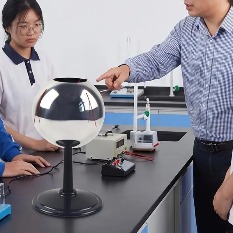 Faraday Cylinder Distribution Demonstrator, Metal Shell with Red Cords, Electrostatics Teaching Model for K1KF Quake