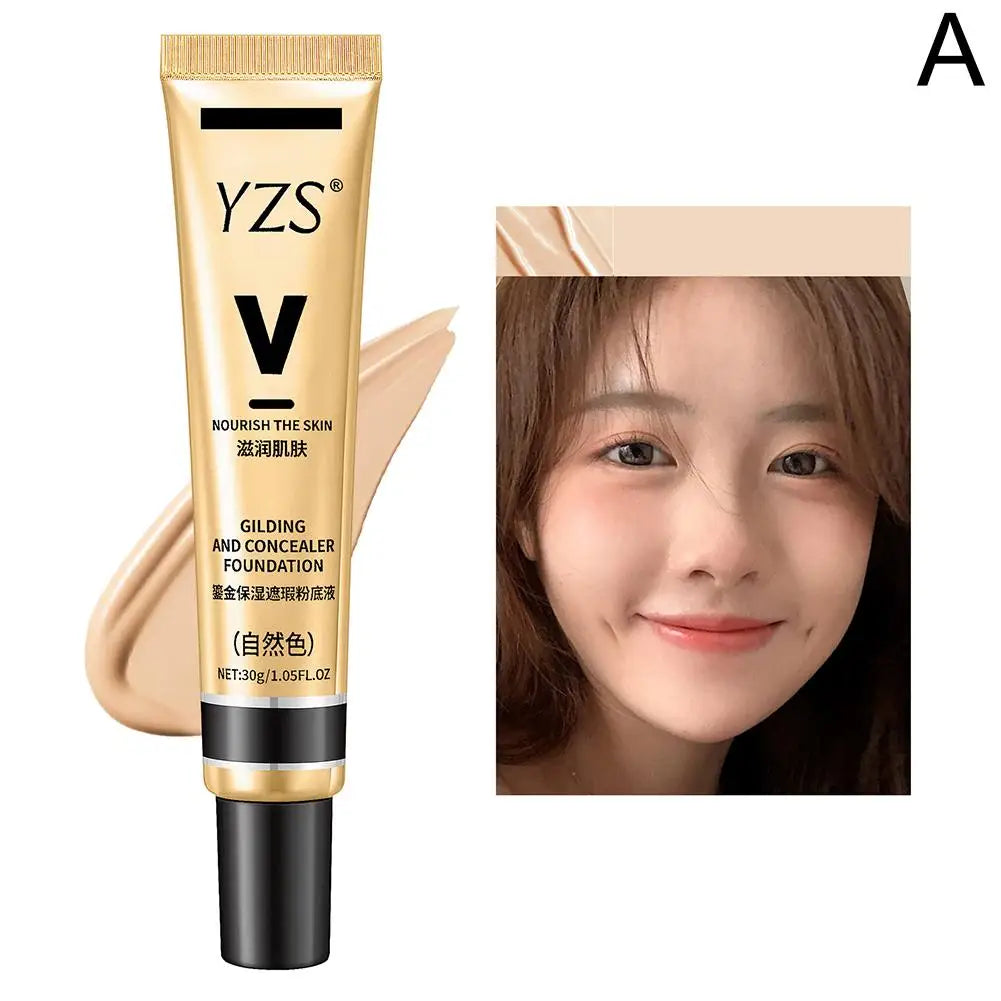 Natural Foundation Primer & Concealer - Waterproof Longwear Full Coverage Liquid Makeup Foundation Hydrating Blend, Moisturizing Quake 02 Natural color