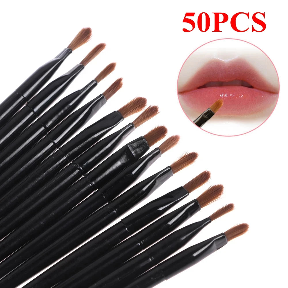 50/100Pcs Disposable Lip Brush Gloss Wands Applicator Makeup Cosmetic Brush Lip Liner Brush Eyeliner Brush Makeup Tools Quake 50pc Lip Black