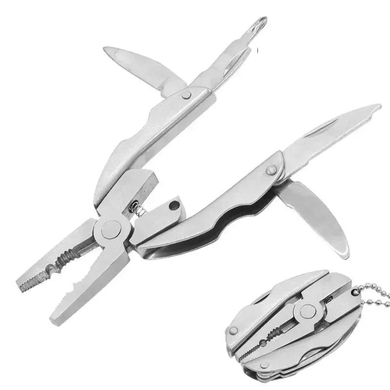 Screwdriver - Perfect Portable Pliers Knife Keychain for Outdoor Use! Stainless Steel Multi-Tool Quake