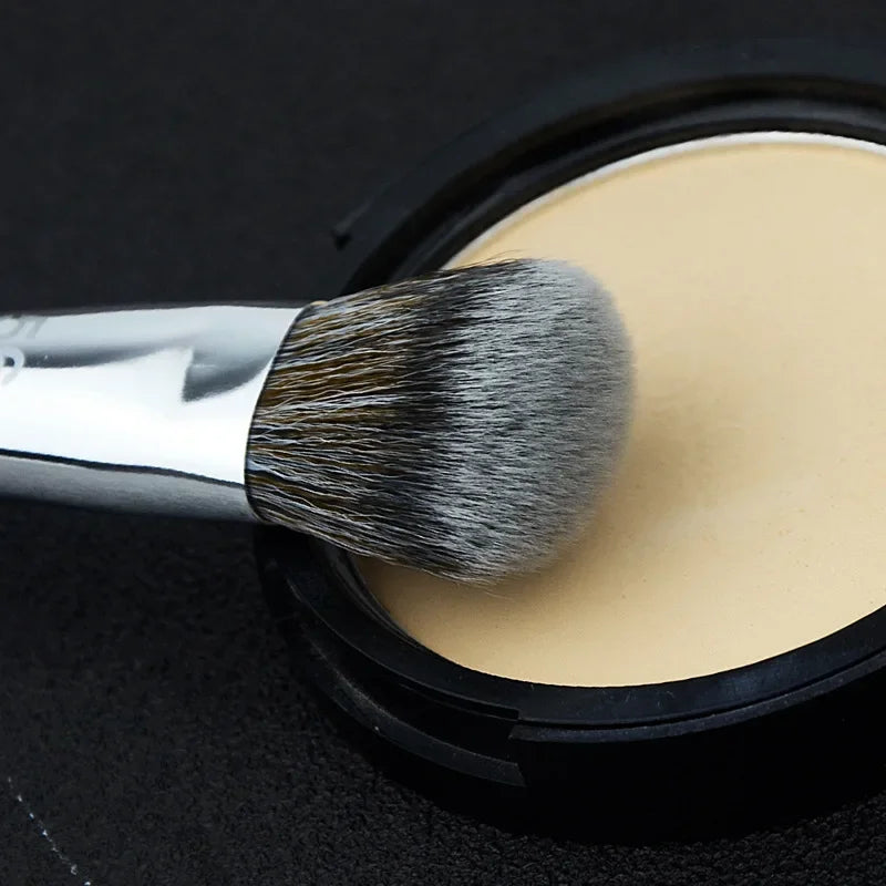 PRO Black Foundation Airbrushed Makeup Brush #56 - Domed Medium-Sized Soft Synthetic Liquid Cream Cosmetics Beauty Tools Quake