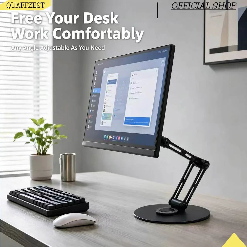Monitor Foldable Arm Portable Monitor Pad Stand With 360 Rotation Tablet Support Displays Articulated Arm Monitor Accessories Quake