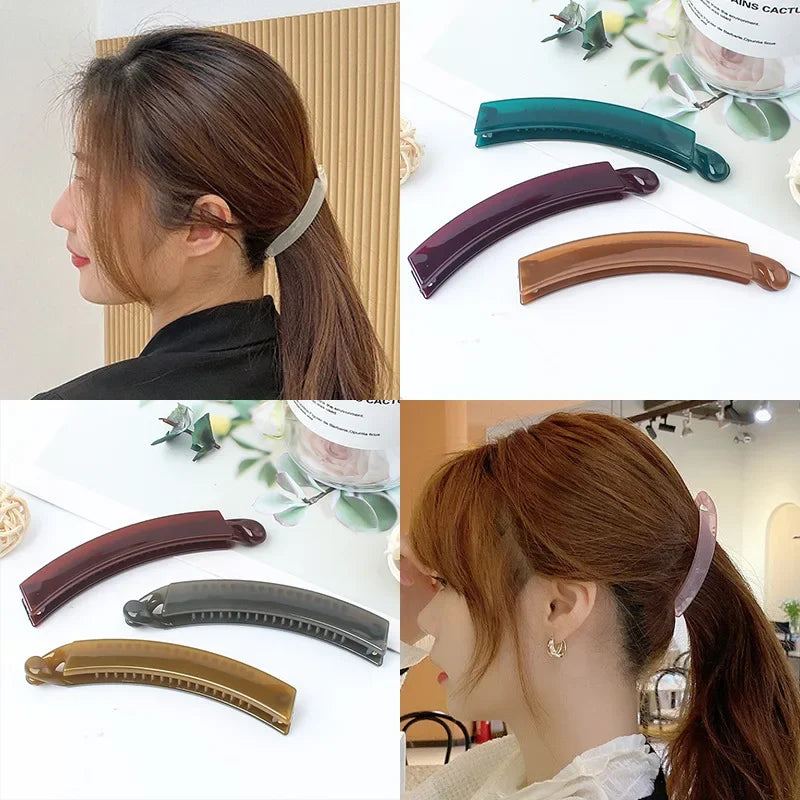 Frosted Hair Styling Clips Solid Color Banana Clip Women Girls Hair Accessories Fashion Ponytail Barrettes Hair Claws Hairpins Quake
