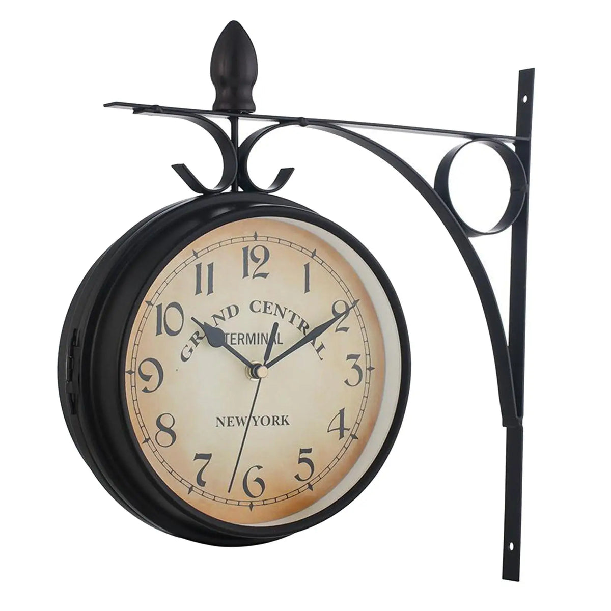Retro Double Sided Wall Clock Cast Iron Station Wall Clock Art Hanging Decorative Wall Clock Quake