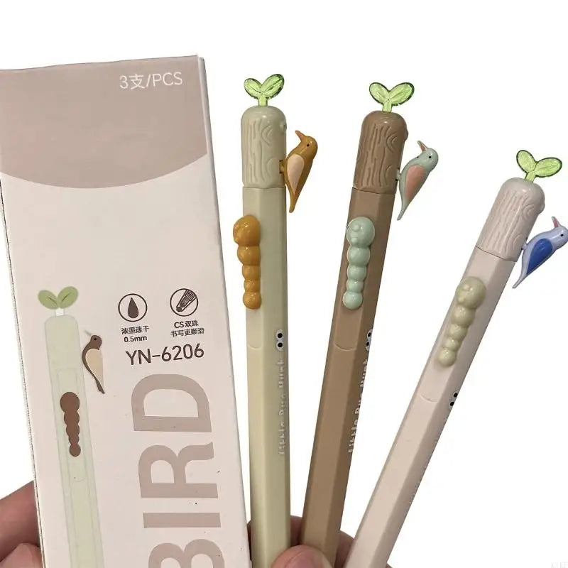 Retractable Gel Pen with Smooth Quick-Drying 0.5MM Pen Point, and Playful Animal Decorations for Writing K1KF Quake 1Mori pecking CN