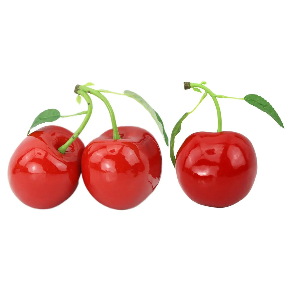 Simulation Cherry Desk Ornament Christmas Photography Prop Kitchen Toys Cabinet Figurine Wedding Simulation Food Model for Home Quake