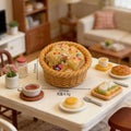 10Pcs Simulation Bread Basket Resin Cabochon Flatback For Desktop Decor DIY Fake Food Micro Landscape Crafts Ornament Accessorie Quake cream