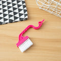 2-in-1 Windows Gap Cleaning Brush & Flat Shovel, Household Cleaning Tool for Kitchen, Bathroom, Toilet Quake Pink