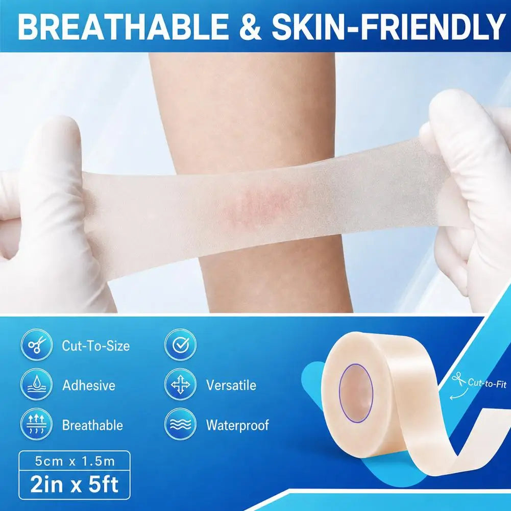 Large Hydrocolloid Roll, Hydrocolloid Patch Cut-to-Size Roll Self-Adhesive, Waterproof, Absorbent, Flexible, Clean & Easy to Use Quake