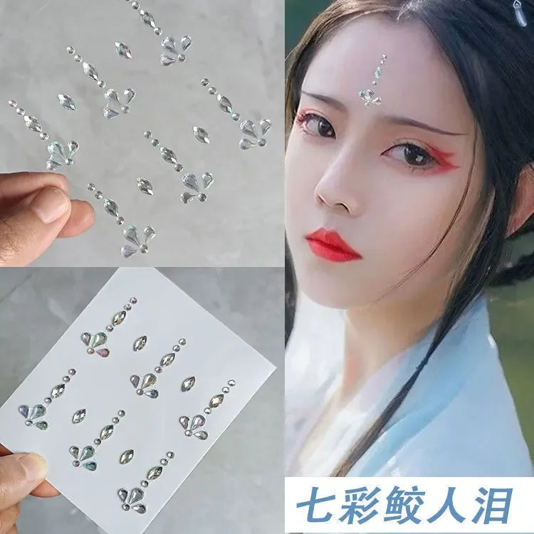 Teardrop Rhinestone Face Stickers – Glam DIY Party Gems