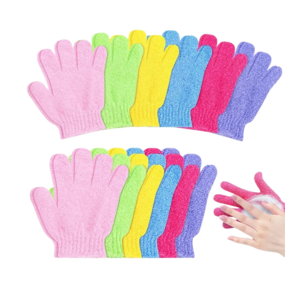 12Pcs Exfoliating Bath Gloves, Deep Scrubbing Shower Gloves Body Scrubber, Skin Spa Massage for Smooth Skin-Spa&Massage Quake
