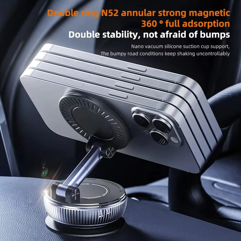 Upgraded Vacuum Magnetic Phone Holder Stand, for Magsafe Suction Cup Phone MountAdjustable Swivel Lock Quake