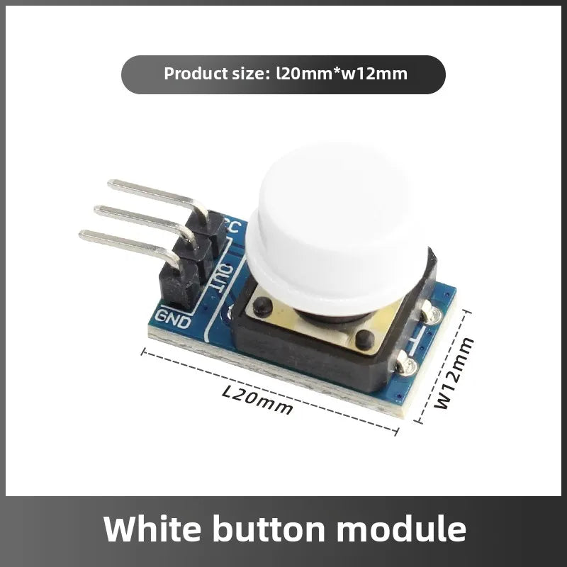 Touch Button Switch Module MCU Digital Touch Switch with Button Cap Electronic Building Block Micro Switch Quake White