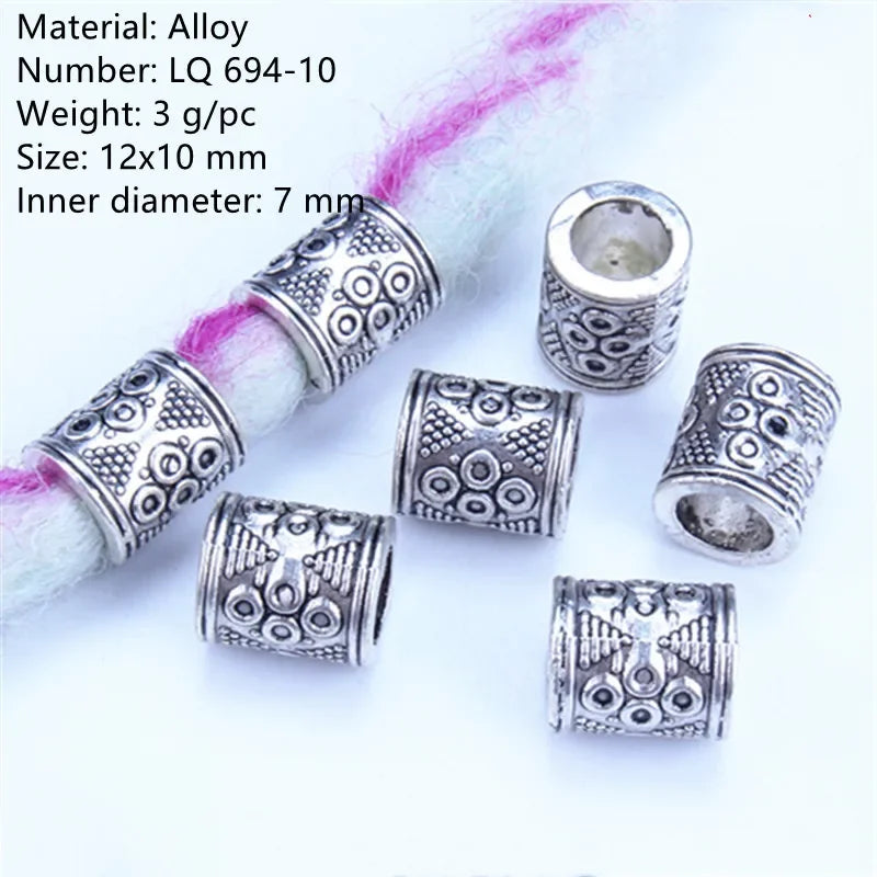 5-Piece Metal Dreadlock Hair Jewelry Braid Bead Accessories