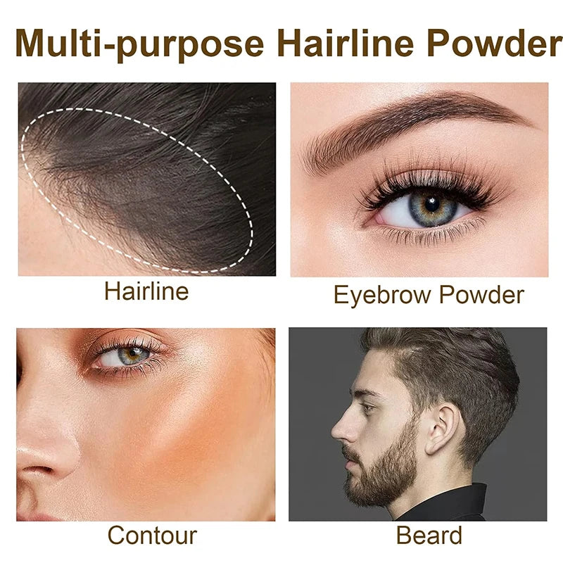 Instant Hairline Powder, Fast Covering Hair Root Concealer, Eyebrow and Beard Lines, and Long-lasting Wind and Sweat Resistant Quake