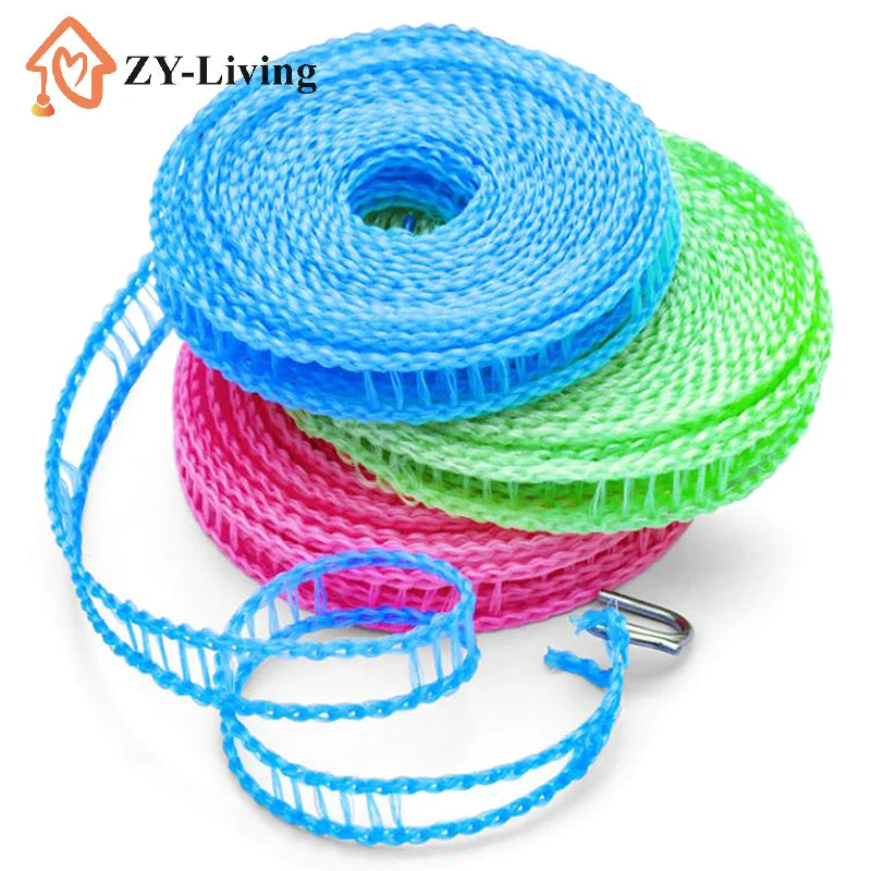 5/10Meters Portable Clothesline for Outdoor Indoor Home Travel Air Drying Rack for Clothes , Windproof Quake