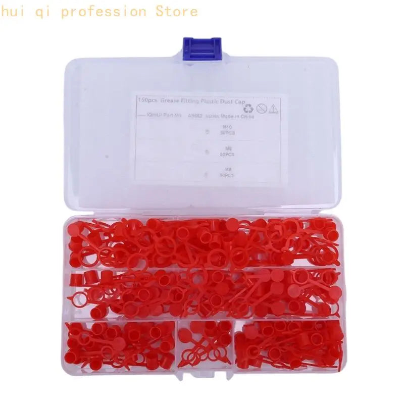 Red Grease Zerk Fitting Dust Cap Set for Routine Maintenance Tasks H8WE Quake