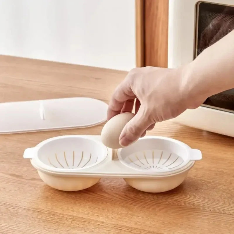1pc Multi Functional Egg Boiler Household Water Boiling Kitchen Microwave Oven High Temperature Resistant Appliance Quake