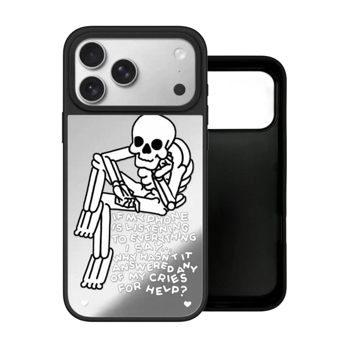 Stay Cold Skeleton Pattern Mirror Surface Magnetic Phone Case Cover for IPhone 13 14 15 16 17 18 Pro Max Case Quake
