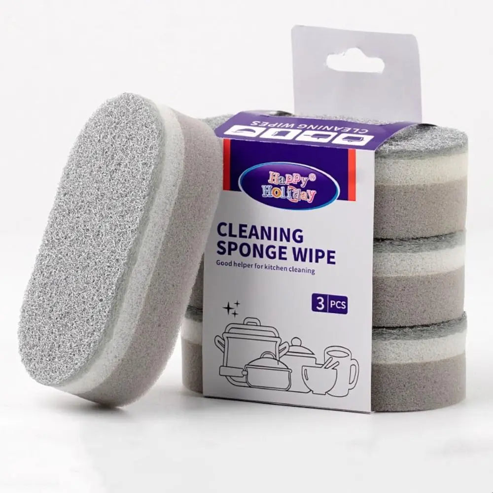 1/2/3Pcs Three-Layers Dishwashing Sponge Double-Sided Decontamination Cleaning Rag Household Cleaning Tools Cleaning Quake 3Pcs