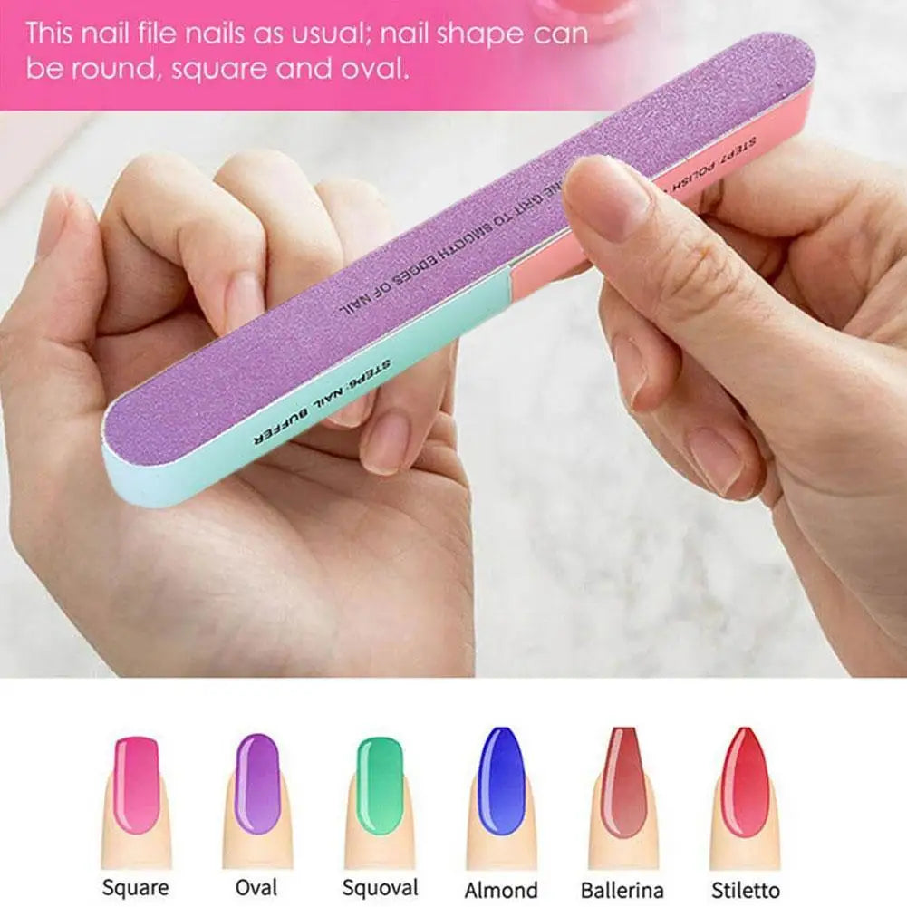 Professional Nail File Nail Buffers Blocks For Natural Nails Shine Smoother Upgrade Seven Steps Polisher Fingernail Files Buffer Quake