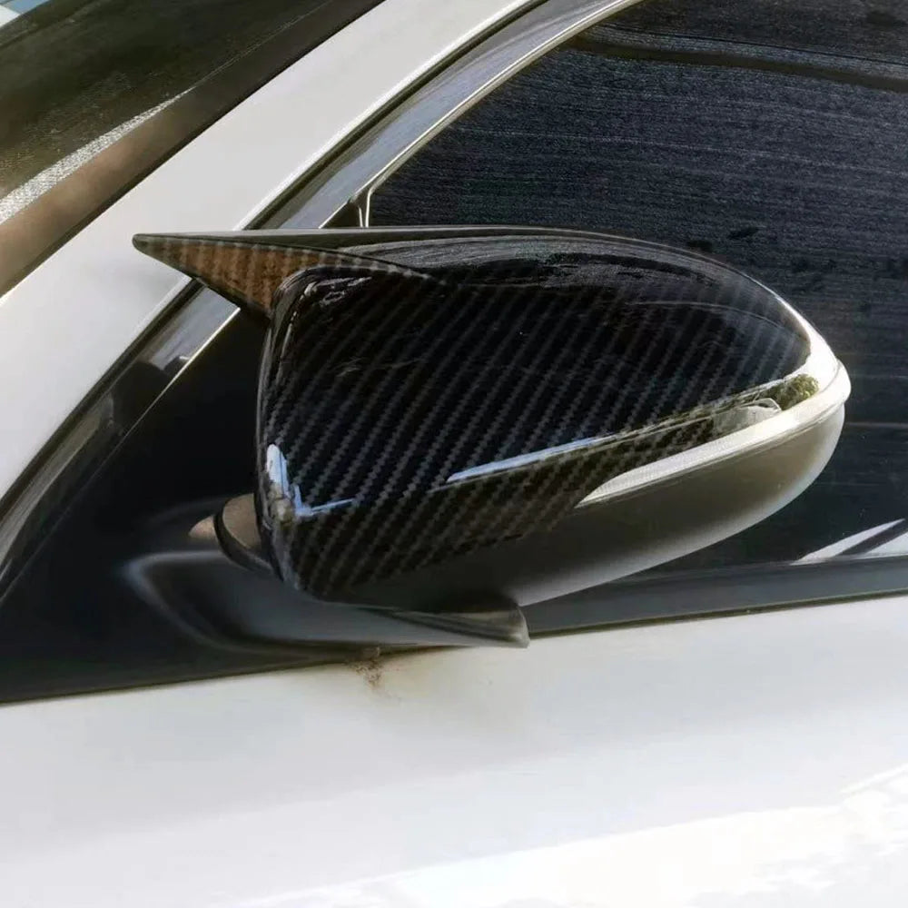 For Kia Optima K5 2016-2020 Car Sticker Rearview Side Mirror Cover Wing Cap Exterior Door Rear View Case Trim Carbon Fiber Look Quake